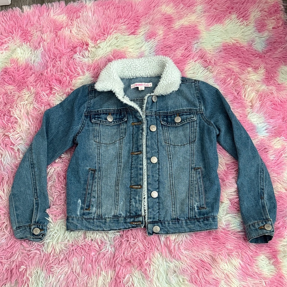 Ci Sono Blue Jean Jacket with White Sherpa Lining